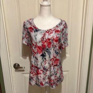 Croft & Barrow Women’s Floral Print Short Sleeve Top Size Medium